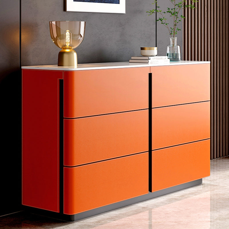 Tavolo di sideboard in pietra con cassetti in legno massiccio e deposito per soggiorno