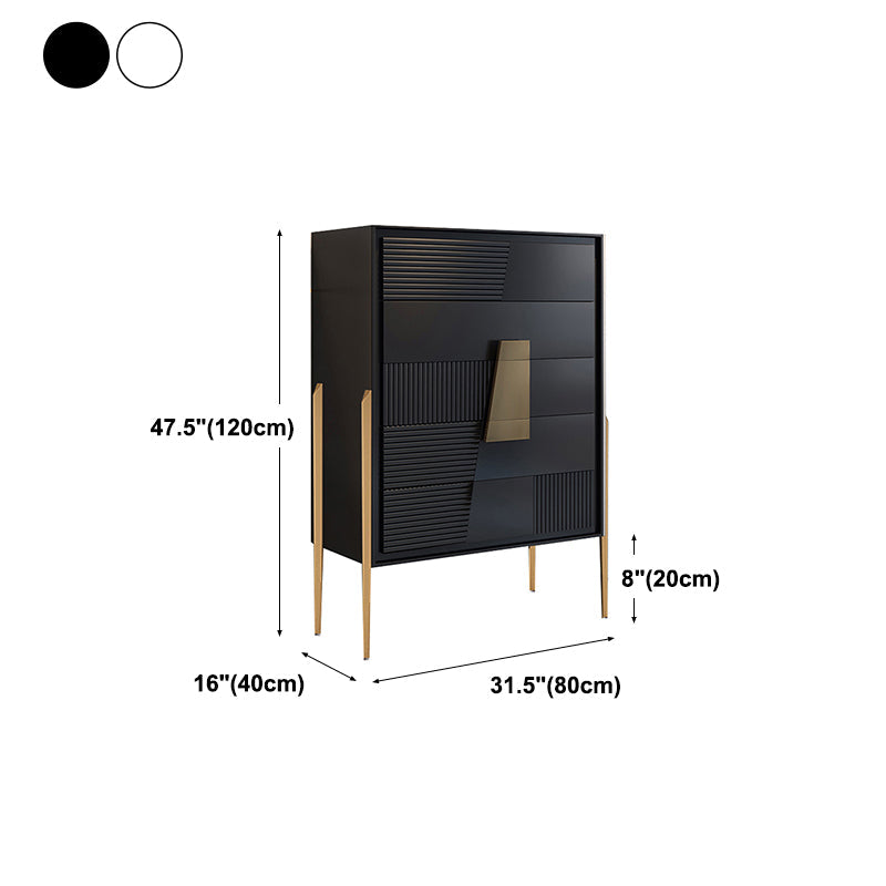 Modern Wood Buffet Sideboard 5-Drawer Dining Room Buffet Server 31.5"L x 15.7"W x 47"H Clearhalo 'buffet_sideboard' 'Buffets & Sideboards' 'furn' 'furn_buffet_sideboard' 'Furniture' 'Kitchen & Dining Furniture' 5729555