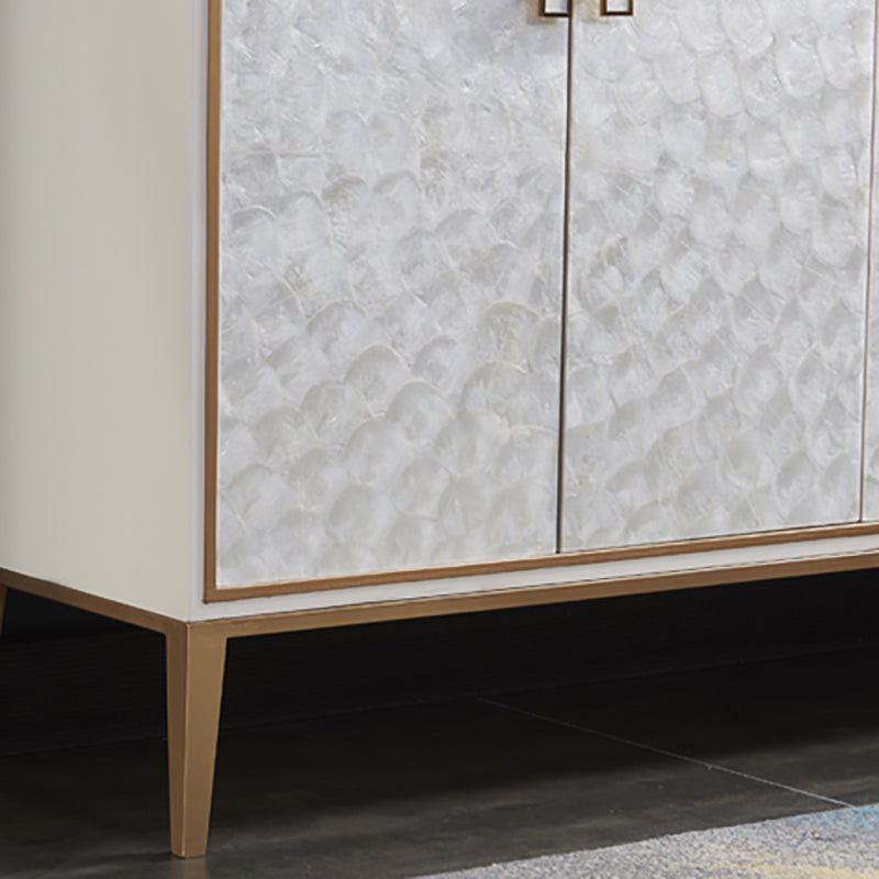 Glam soggiorno a buffet da pranzo ingegnerizzato in legno e armadi in metallo tavolo