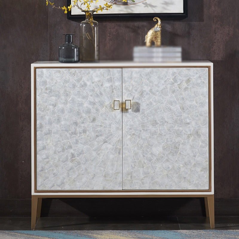 Glam soggiorno a buffet da pranzo ingegnerizzato in legno e armadi in metallo tavolo