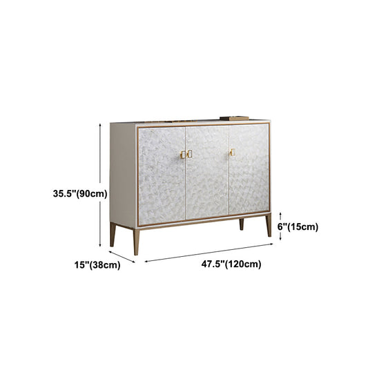 Glam soggiorno a buffet da pranzo ingegnerizzato in legno e armadi in metallo tavolo