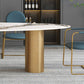 Luxury Sintered Stone Top Dining Table Rectangle Table with 3 Legs in Gold