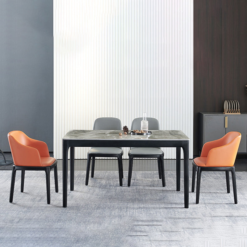 Tavolo da pranzo in stile moderno Sinterizzato Sinterato Tavolo da rettangolo con gambe di legno