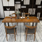 Black Metal Sled Base Table Industrial Dining Site Table with Wood Top 63"L x 27.6"W x 29.5"H Without Chairs Clearhalo 'Dining Tables & Seating' 'Dining Tables' 'dining_table' 'furn' 'furn_dining_table' 'Furniture' 'Kitchen & Dining Furniture' 5729724