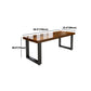 Black Metal Sled Base Table Industrial Dining Site Table with Wood Top Clearhalo 'Dining Tables & Seating' 'Dining Tables' 'dining_table' 'furn' 'furn_dining_table' 'Furniture' 'Kitchen & Dining Furniture' 5729734