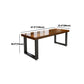Black Metal Sled Base Table Industrial Dining Site Table with Wood Top Clearhalo 'Dining Tables & Seating' 'Dining Tables' 'dining_table' 'furn' 'furn_dining_table' 'Furniture' 'Kitchen & Dining Furniture' 5729735