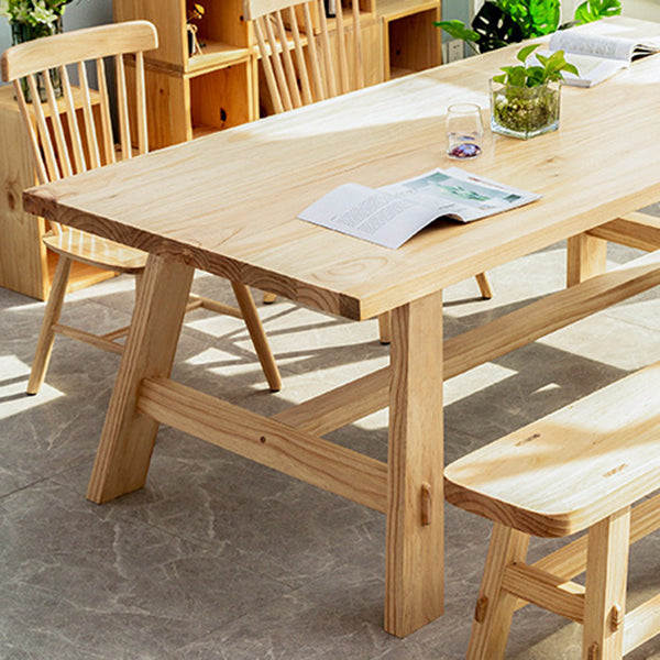 Rechthoek eettafel eigentijdse stijl massieve houten eettafel voor thuiskeuken