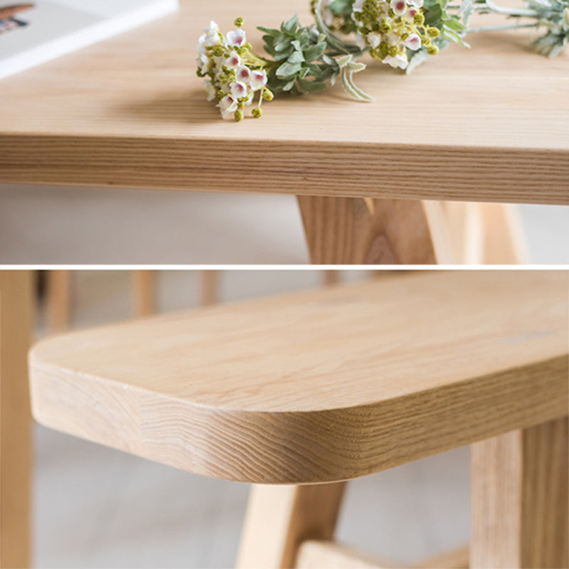Rechthoek eettafel natuurlijke eigentijdse stijl massieve houten eettafel voor thuiskeuken