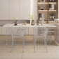 Contemporary Dining Table White Rectangle Solid Wood Dinner Table