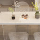Contemporary Dining Table White Rectangle Solid Wood Dinner Table