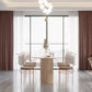 Natural Double Pedestal Dining Table Modern Oval Wood Home Dinner Room Kitchen Table