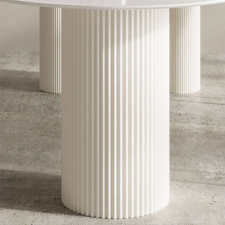 家のためのモダンなスタイルの白いダイニングテーブル焼結石のテーブル