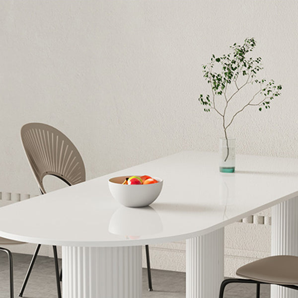 Contemporary Style Dining Table White Dinner Table for Home Kitchen Dinner Clearhalo 'Dining Tables & Seating' 'Dining Tables' 'dining_table' 'furn' 'furn_dining_table' 'Furniture' 'Kitchen & Dining Furniture' 5729917