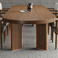 Moderne massieve houten tafel voor restaurant ovale tafel met 4 poten