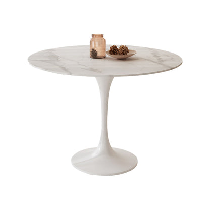 Ronde keukentafel Moderne gesinterde stenen witte eetkamertafel