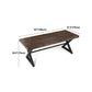 Industrial Coffee Shop Dining Table Rectangle Wood and Metal Base Dining Table Clearhalo 'Dining Tables & Seating' 'Dining Tables' 'dining_table' 'furn' 'furn_dining_table' 'Furniture' 'Kitchen & Dining Furniture' 5730002