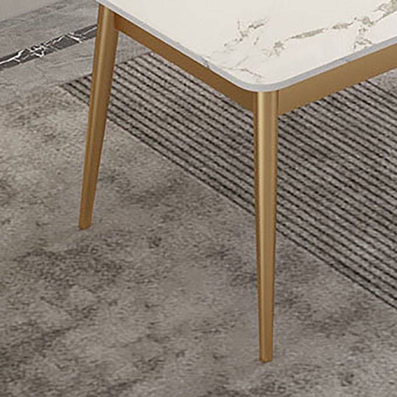 Tavolo da pranzo moderno rettangolo Sinteri di pietra Sinterita con 4 gambe di ferro