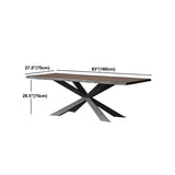 Tavolo da pranzo marrone in legno massiccio in cornice nera industriale sala da pranzo