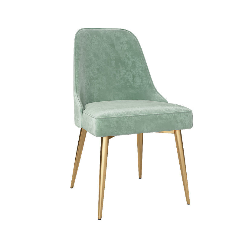 Glam Velvet Armless Dining Chair Metal Dining Chairs for Home Use