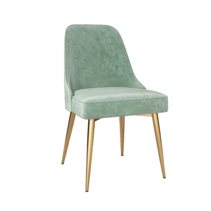 Glam Velvet Armless Dining Chair Metal Dining Chairs for Home Use