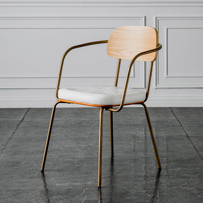 Industriële open achterstoelen pu lederen eetstoelen voor thuis