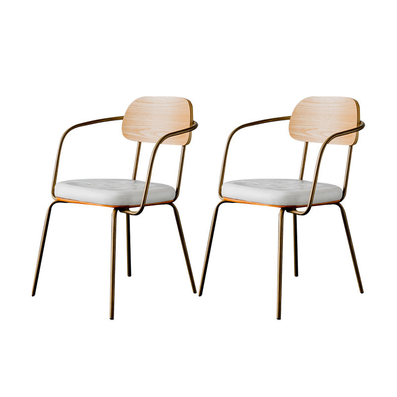 Industriële open achterstoelen pu lederen eetstoelen voor thuis