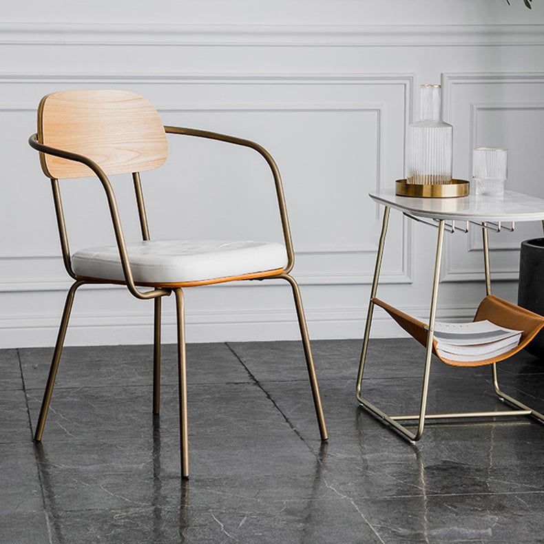 Industriële open achterstoelen pu lederen eetstoelen voor thuis