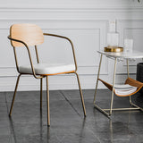 Industriële open achterstoelen pu lederen eetstoelen voor thuis