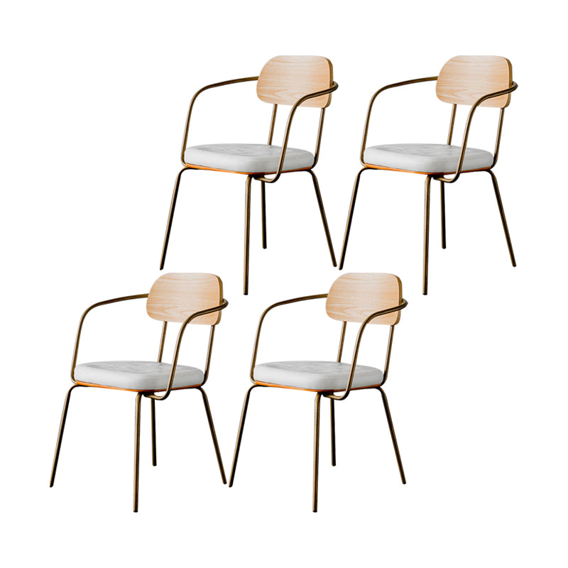 Industriële open achterstoelen pu lederen eetstoelen voor thuis