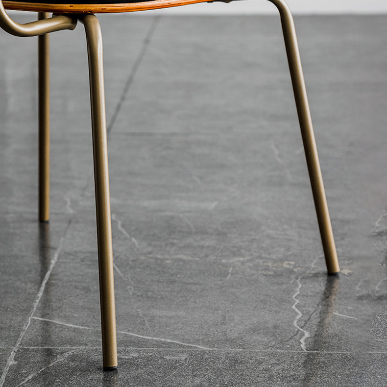 Industriële open achterstoelen pu lederen eetstoelen voor thuis