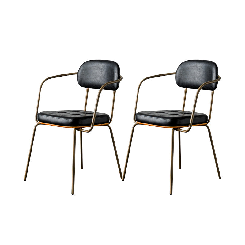 Industriële open achterstoelen pu lederen eetstoelen voor thuis