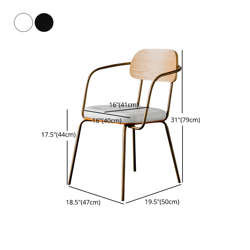 Industriële open achterstoelen pu lederen eetstoelen voor thuis