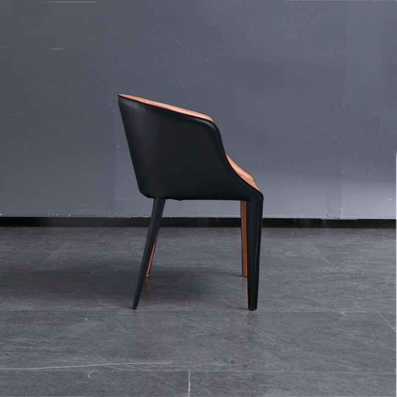 Contemporary Metal Dining Chair Upholstered Arm Chairs for Restaurant Use