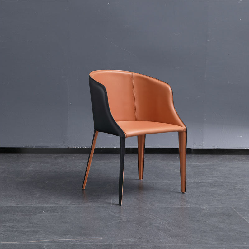 Contemporary Metal Dining Chair Upholstered Arm Chairs for Restaurant Use