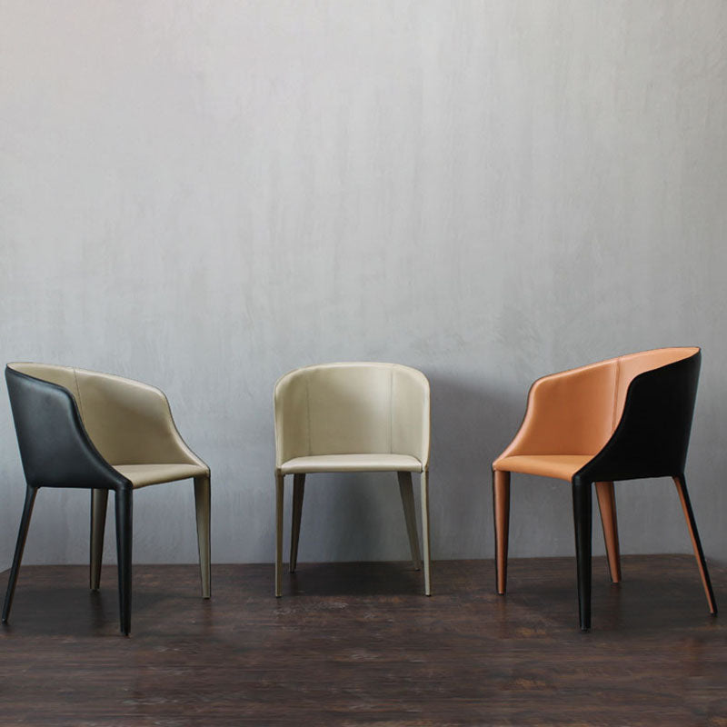 Contemporary Metal Dining Chair Upholstered Arm Chairs for Restaurant Use