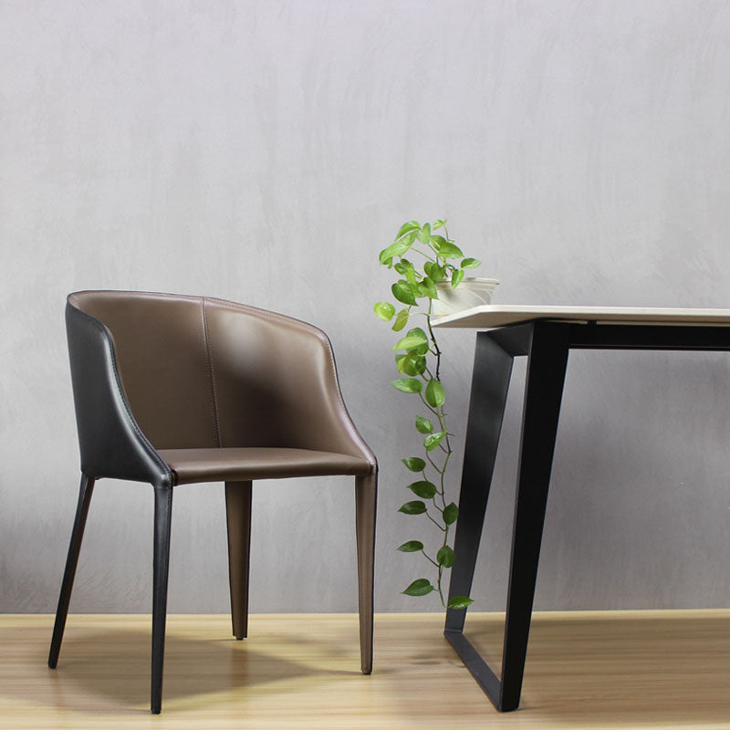 Contemporary Metal Dining Chair Upholstered Arm Chairs for Restaurant Use