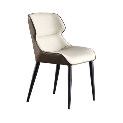 Industrial Wingback Arm Dining Chairs for Home Leather Dining Side Chair