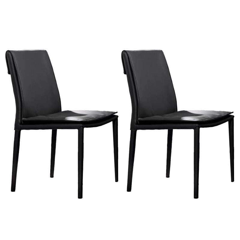 Modern Chairs Dining Armless Chair with Metal Legs for Kitchen Black 2 Piece Set Clearhalo 'Dining Chairs' 'Dining Tables & Seating' 'dining_chair' 'furn' 'furn_dining_chair' 'Furniture' 'Kitchen & Dining Furniture' 5730212