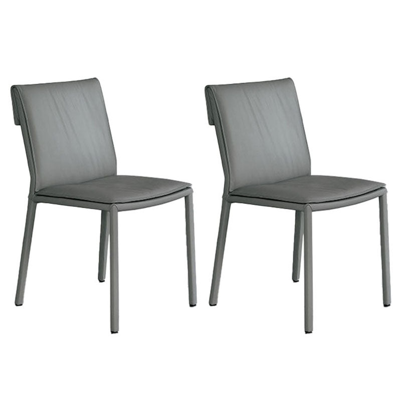 Modern Chairs Dining Armless Chair with Metal Legs for Kitchen Dark Gray 2 Piece Set Clearhalo 'Dining Chairs' 'Dining Tables & Seating' 'dining_chair' 'furn' 'furn_dining_chair' 'Furniture' 'Kitchen & Dining Furniture' 5730215