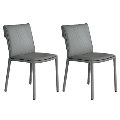 Modern Chairs Dining Armless Chair with Metal Legs for Kitchen Dark Gray 2 Piece Set Clearhalo 'Dining Chairs' 'Dining Tables & Seating' 'dining_chair' 'furn' 'furn_dining_chair' 'Furniture' 'Kitchen & Dining Furniture' 5730215