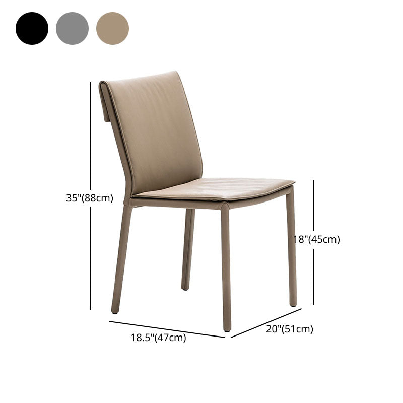 Modern Chairs Dining Armless Chair with Metal Legs for Kitchen Clearhalo 'Dining Chairs' 'Dining Tables & Seating' 'dining_chair' 'furn' 'furn_dining_chair' 'Furniture' 'Kitchen & Dining Furniture' 5730229