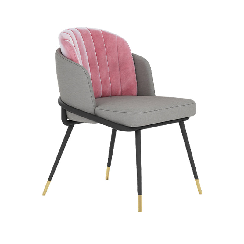 Scandinavian Armless Solid Back Chair for Home Upholstered Side Chair Pink 1 Piece Clearhalo 'Dining Chairs' 'Dining Tables & Seating' 'dining_chair' 'furn' 'furn_dining_chair' 'Furniture' 'Kitchen & Dining Furniture' 5730247