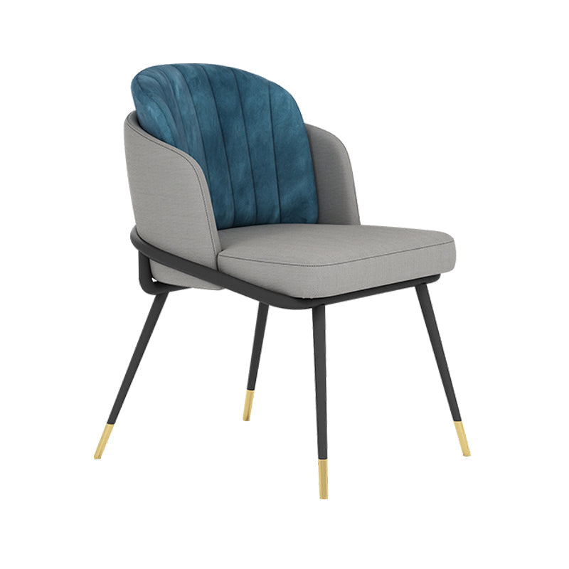 Scandinavian Armless Solid Back Chair for Home Upholstered Side Chair Blue 1 Piece Clearhalo 'Dining Chairs' 'Dining Tables & Seating' 'dining_chair' 'furn' 'furn_dining_chair' 'Furniture' 'Kitchen & Dining Furniture' 5730248