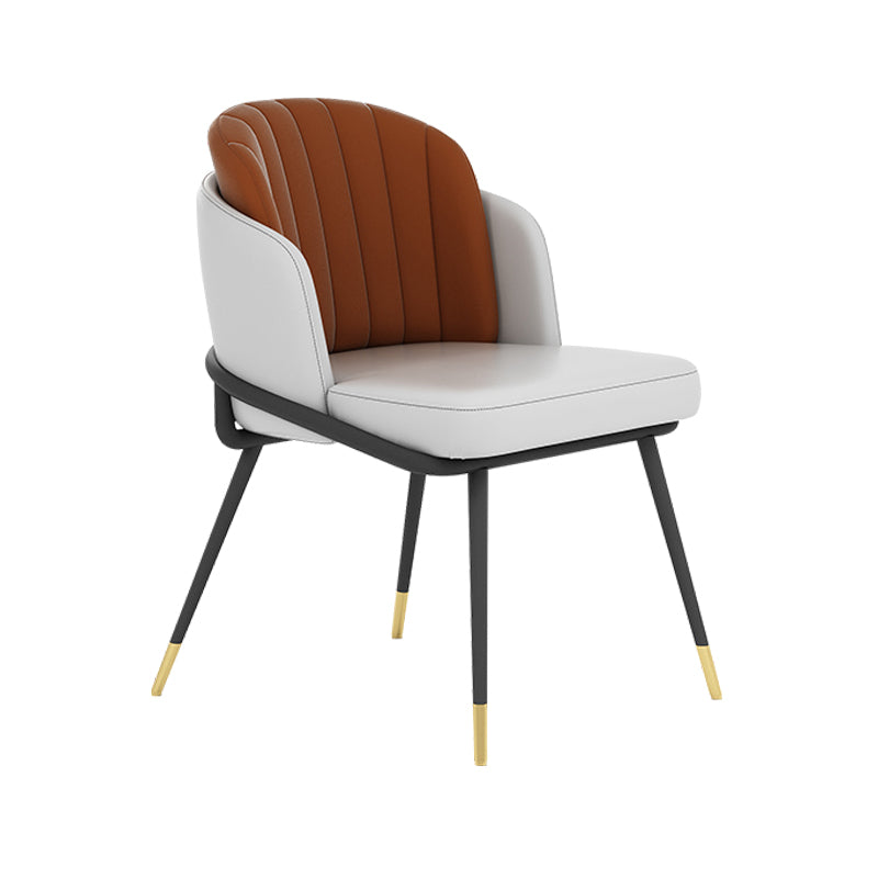 Scandinavian Armless Solid Back Chair for Home Upholstered Side Chair Coffee 1 Piece Clearhalo 'Dining Chairs' 'Dining Tables & Seating' 'dining_chair' 'furn' 'furn_dining_chair' 'Furniture' 'Kitchen & Dining Furniture' 5730252