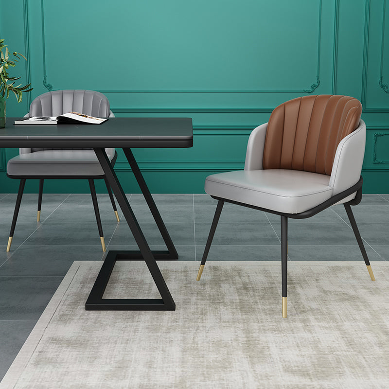 Scandinavian Armless Solid Back Chair for Home Upholstered Side Chair Clearhalo 'Dining Chairs' 'Dining Tables & Seating' 'dining_chair' 'furn' 'furn_dining_chair' 'Furniture' 'Kitchen & Dining Furniture' 5730253