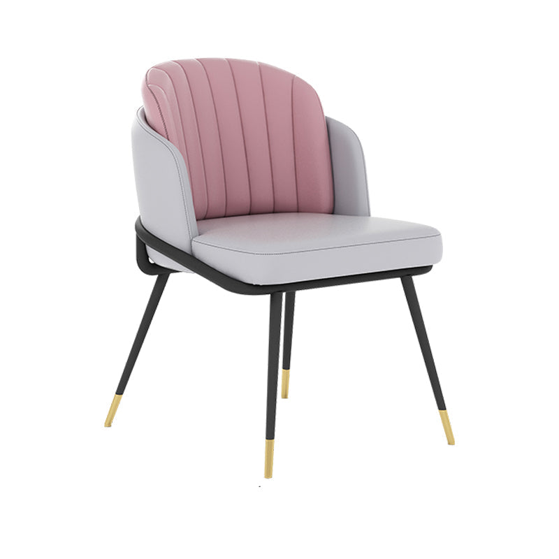 Scandinavian Armless Solid Back Chair for Home Upholstered Side Chair Pearl Pink 1 Piece Clearhalo 'Dining Chairs' 'Dining Tables & Seating' 'dining_chair' 'furn' 'furn_dining_chair' 'Furniture' 'Kitchen & Dining Furniture' 5730254
