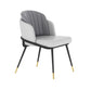 Scandinavian Armless Solid Back Chair for Home Upholstered Side Chair Gray-White 1 Piece Clearhalo 'Dining Chairs' 'Dining Tables & Seating' 'dining_chair' 'furn' 'furn_dining_chair' 'Furniture' 'Kitchen & Dining Furniture' 5730256