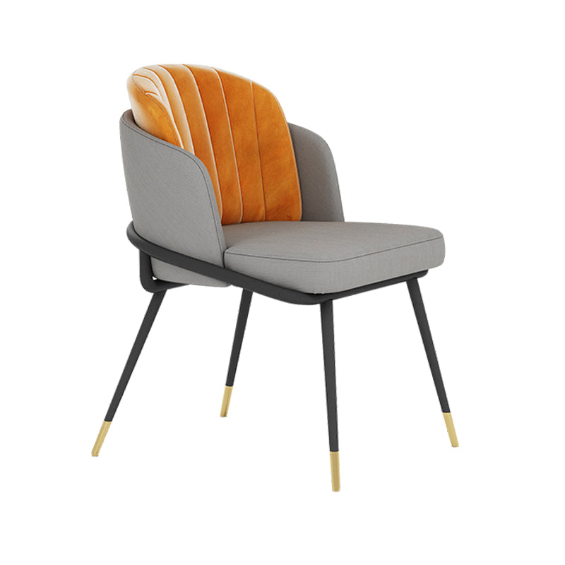 Scandinavian Armless Solid Back Chair for Home Upholstered Side Chair Orange 1 Piece Clearhalo 'Dining Chairs' 'Dining Tables & Seating' 'dining_chair' 'furn' 'furn_dining_chair' 'Furniture' 'Kitchen & Dining Furniture' 5730258