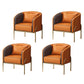 Glam Style Metal Armless Dining Chair Faux Leather Side Chair for Restaurant Use Orange 4 Piece Set Clearhalo 'Dining Chairs' 'Dining Tables & Seating' 'dining_chair' 'furn' 'furn_dining_chair' 'Furniture' 'Kitchen & Dining Furniture' 5730288