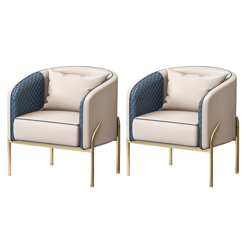 Glam Style Metal Armless Dining Chair Faux Leather Side Chair for Restaurant Use Coffee 2 Piece Set Clearhalo 'Dining Chairs' 'Dining Tables & Seating' 'dining_chair' 'furn' 'furn_dining_chair' 'Furniture' 'Kitchen & Dining Furniture' 5730292